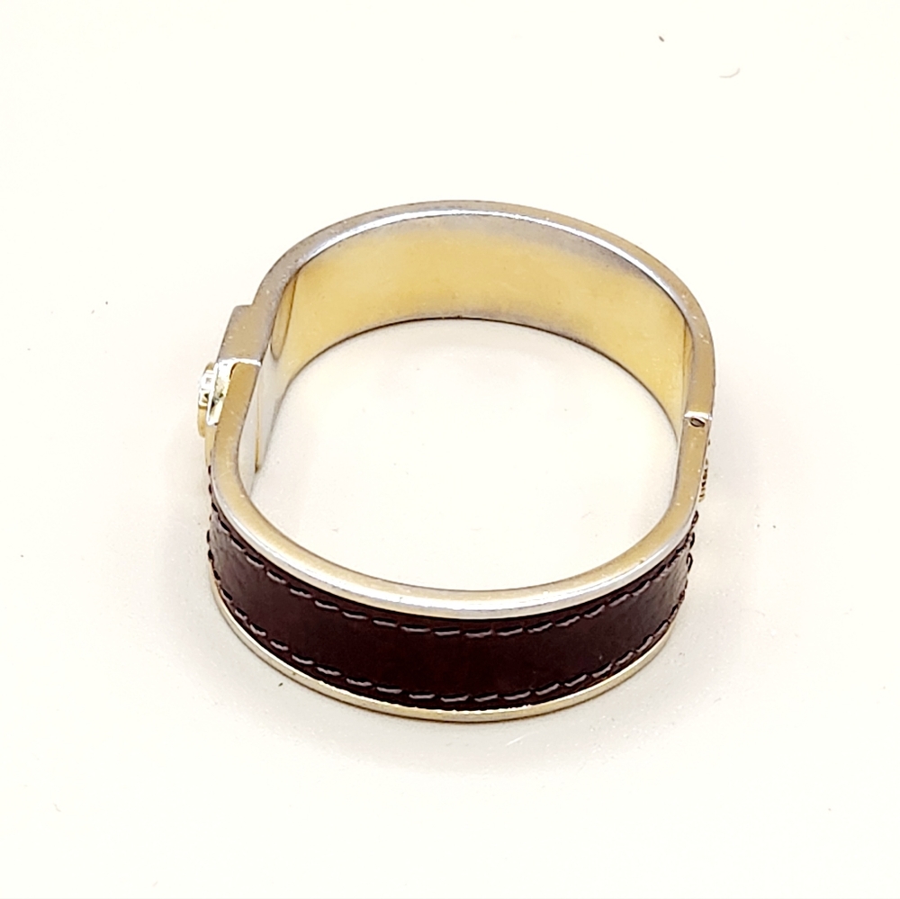 Loewe Vintage Logo Bangle Bracelet-Leather and Gold Plate - Picture 4 of 10